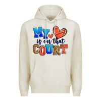 Oatmeal Heather my heart is on that court basketball Premium Hoodie - Zillion Design Studio