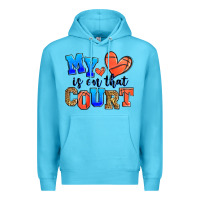Ocean Blue my heart is on that court basketball Premium Hoodie - Zillion Design Studio