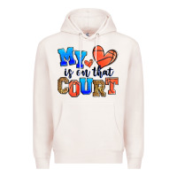 Pale Pink my heart is on that court basketball Premium Hoodie - Zillion Design Studio
