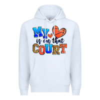 White my heart is on that court basketball Premium Hoodie - Zillion Design Studio