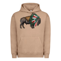 Pigment Burro mexican bison with indian headdress Urban Hoodie - RanaPortraitStore