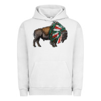 Pigment Lunar Rock mexican bison with indian headdress Urban Hoodie - RanaPortraitStore