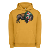Pigment Peanut Butter mexican bison with indian headdress Urban Hoodie - RanaPortraitStore