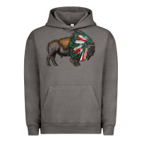 Pigment Tornado mexican bison with indian headdress Urban Hoodie - RanaPortraitStore
