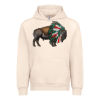 Sandshell mexican bison with indian headdress Urban Hoodie - RanaPortraitStore
