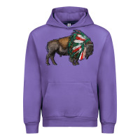 Tulip mexican bison with indian headdress Urban Hoodie - RanaPortraitStore