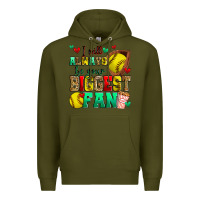 Army Green i will always be your biggest fan softball Premium Hoodie - Zillion Design Studio