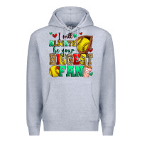 Heather Grey i will always be your biggest fan softball Premium Hoodie - Zillion Design Studio