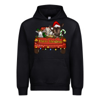 Black merry christmas truck animals Urban Hoodie - RanaPortraitStore