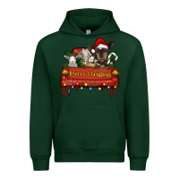 Forest Green merry christmas truck animals Urban Hoodie - RanaPortraitStore