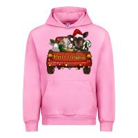 Fuchsia Pink merry christmas truck animals Urban Hoodie - RanaPortraitStore