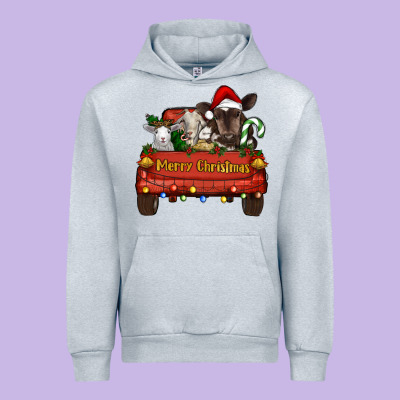 Merry Christmas Truck Animals Urban Hoodie Designed By Ranaportraitstore