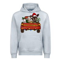 Heather Grey merry christmas truck animals Urban Hoodie - RanaPortraitStore