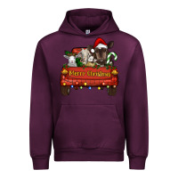 Mauve Wine merry christmas truck animals Urban Hoodie - RanaPortraitStore