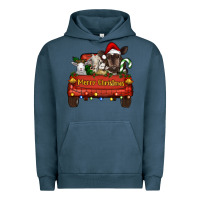 Pigment Midnight Navy merry christmas truck animals Urban Hoodie - RanaPortraitStore
