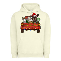 Pigment Pistachio merry christmas truck animals Urban Hoodie - RanaPortraitStore