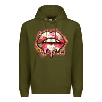 Army Green volleyball lips Premium Hoodie - Zillion Design Studio