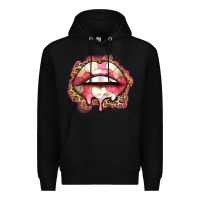 Black volleyball lips Premium Hoodie - Zillion Design Studio