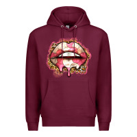 Burgundy volleyball lips Premium Hoodie - Zillion Design Studio
