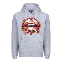 Heather Grey volleyball lips Premium Hoodie - Zillion Design Studio