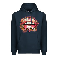 Navy volleyball lips Premium Hoodie - Zillion Design Studio