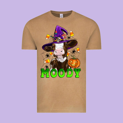 Moody Cow Vintage Tee Designed By Artiststas