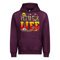 Mauve Wine miner life Urban Hoodie - Zillion Design Studio