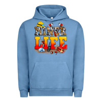Pigment Pebble Blue miner life Urban Hoodie - Zillion Design Studio