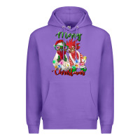 Purple christmas roosters Premium Hoodie - RanaPortraitStore