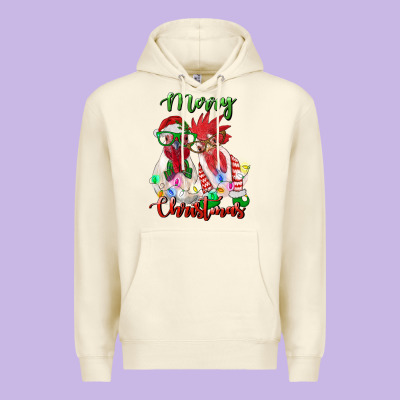 Christmas Roosters Premium Hoodie Designed By Ranaportraitstore