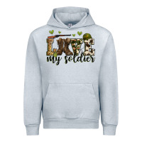 Heather Grey love my soldier Urban Hoodie - Zillion Design Studio