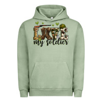Pigment Oil Green love my soldier Urban Hoodie - Zillion Design Studio