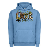 Pigment Pebble Blue love my soldier Urban Hoodie - Zillion Design Studio