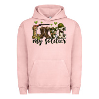 Pigment Salmon love my soldier Urban Hoodie - Zillion Design Studio
