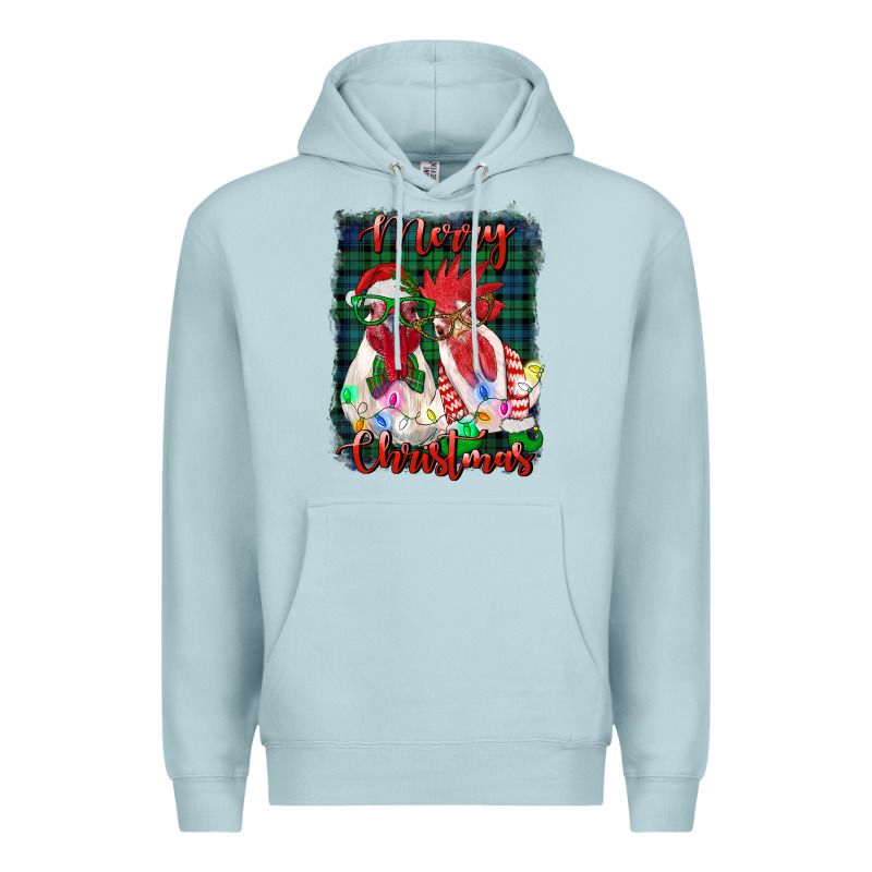 Christmas Roosters With Background Premium Hoodie by RanaPortraitStore | Teevron