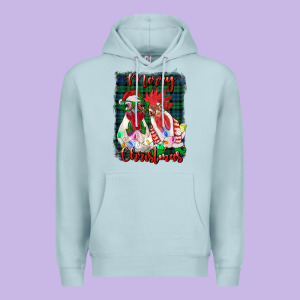 Christmas Roosters With Background Premium Hoodie Designed By Ranaportraitstore