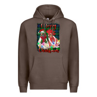 Coffee christmas roosters with background Premium Hoodie - RanaPortraitStore