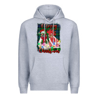 Heather Grey christmas roosters with background Premium Hoodie - RanaPortraitStore