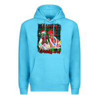 Ocean Blue christmas roosters with background Premium Hoodie - RanaPortraitStore
