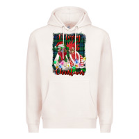 Pale Pink christmas roosters with background Premium Hoodie - RanaPortraitStore