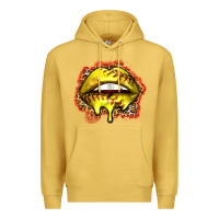 Antique Gold softball lips Premium Hoodie - Zillion Design Studio