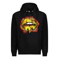 Black softball lips Premium Hoodie - Zillion Design Studio