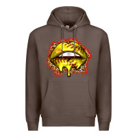 Coffee softball lips Premium Hoodie - Zillion Design Studio