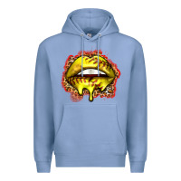 Colony Blue softball lips Premium Hoodie - Zillion Design Studio