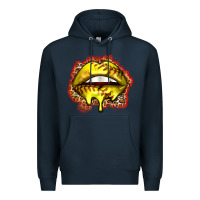 Navy softball lips Premium Hoodie - Zillion Design Studio