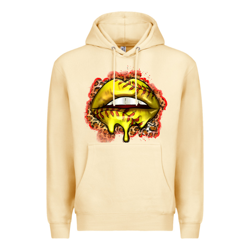 Softball Lips Premium Hoodie by Zillion Design Studio | Teevron