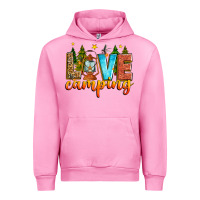 Fuchsia Pink love camping Urban Hoodie - Zillion Design Studio