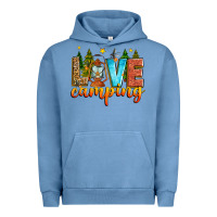 Pigment Pebble Blue love camping Urban Hoodie - Zillion Design Studio