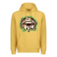 Antique Gold soccer lips Premium Hoodie - Zillion Design Studio
