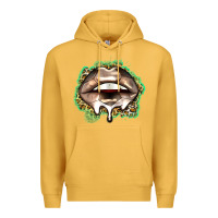 Mustard soccer lips Premium Hoodie - Zillion Design Studio